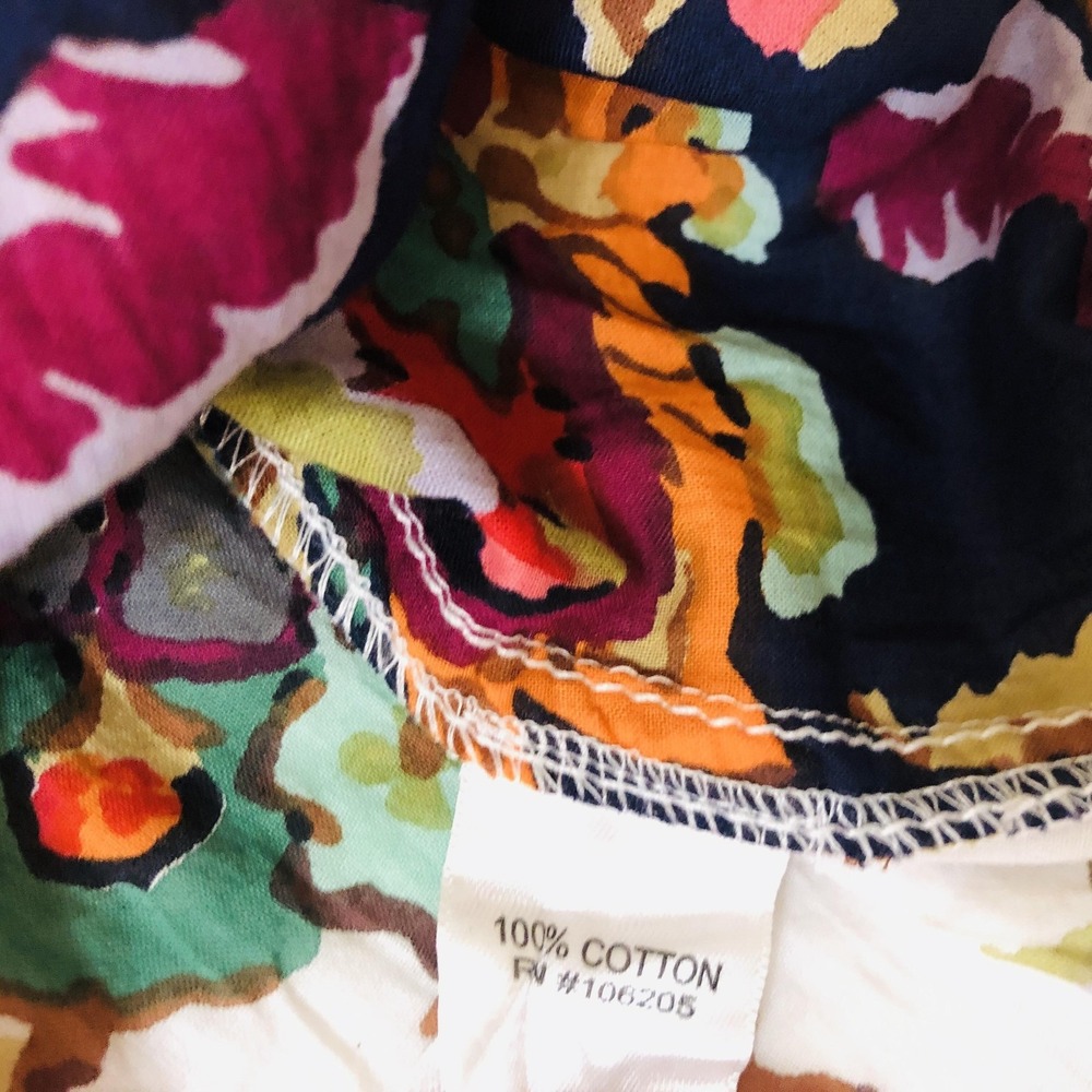 Cino Shirt Womens XL Multicolor Floral Cotton Button Front Long Sleeve Boho Top - Picture 10 of 10